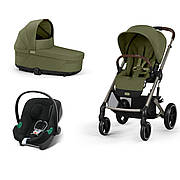 Коляска Cybex Balios S Lux 3 в 1 Taupe Moss Green/ Автокрісло Aton B2 i-Size