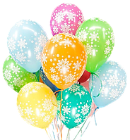 Латексна кулька BELBAL 10"(27 см) Сніжинки