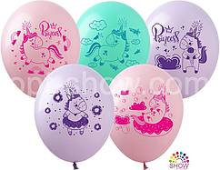 Латексна кулька Show 12"(30 см) Єдиноріжки "Princess