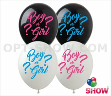 Латексна кулька Show 12"(30 см) "Boy or Girl" гендерні