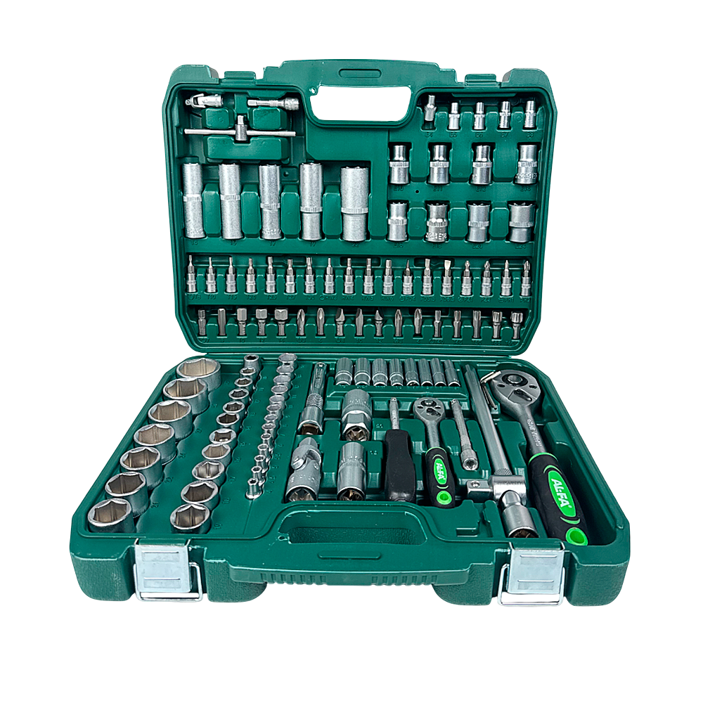 Набір торцевих головок універсальний ALFA ALSS108M 108 ел. для ремонту авто