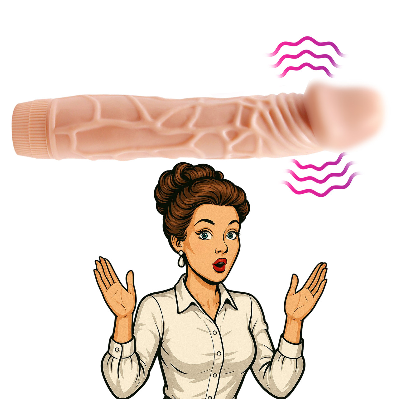 Фалоімітатор з вібратором реаліст 20 см, інтимний вібратор, жіночі вібратори Vibrator Bob, фото 1