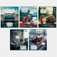 Зошит шкільний Yes 96 аркушів клітинка Funny pets (5)