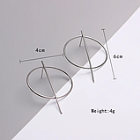 Сережки геометричні паличка і коло Конго, фото 3