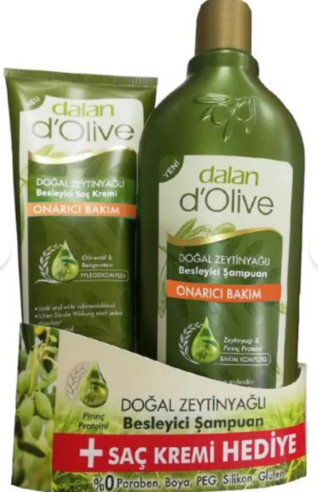 Турецький з оливковою олією Шампунь відновлення та живлення Dalan 400 мл + кондиціонер для волосся 200 мл