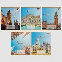 Зошит шкільний Yes 96 аркушів клітинка Greatest cityes (5)