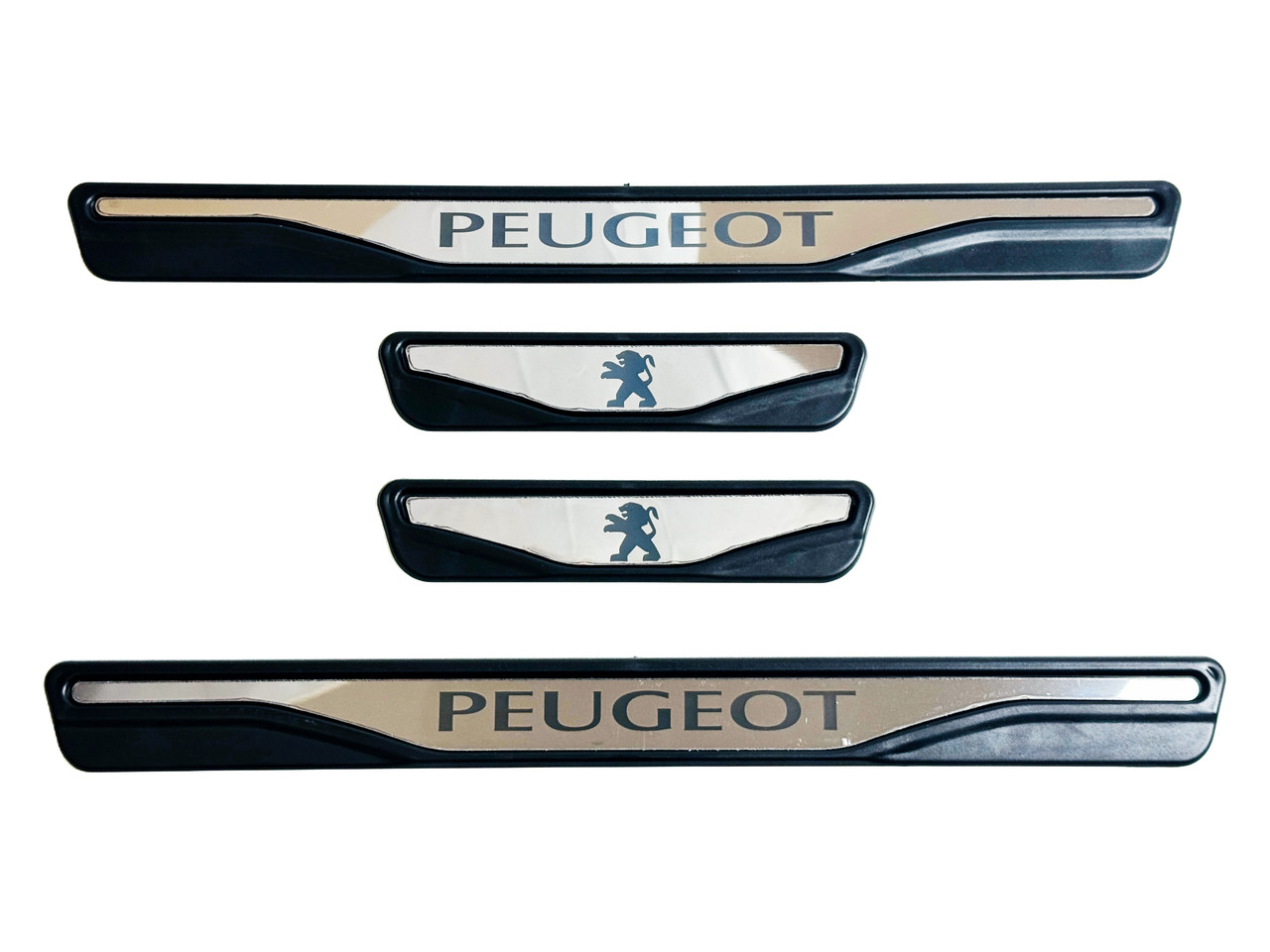 Накладки на пороги Peugeot 3008 (хром-пласт) з лого TAN24, фото 1