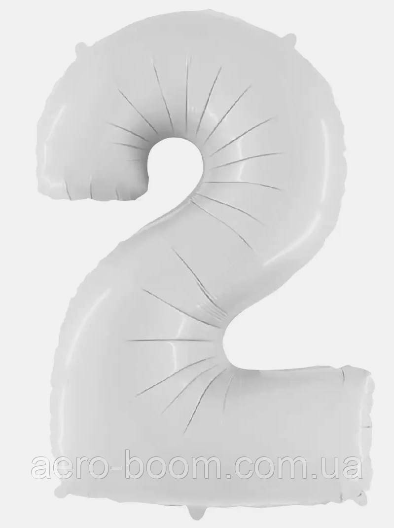 Фольгована цифра Flexmetal 40"(100 см) Біла 2 (ФОЛЬГА), фото 1