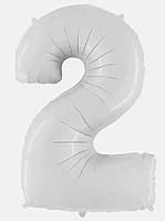 Фольгована цифра Flexmetal 40"(100 см) Біла 2 (ФОЛЬГА)