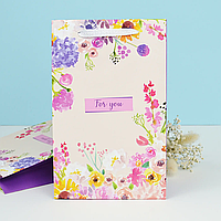 Подарунковий пакет "For you" квіти 25х16х7 см