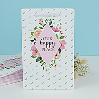 Подарунковий пакет "Our happy place" квіти 25х16х7 см