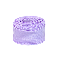 Стрічка органза 4 см (10 МЕТРІВ) Лавандова хвиляста