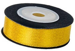 Стрічка атласна з блиском (1,5 см х 4,5 м) Золота