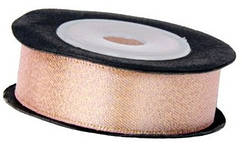 Стрічка атласна з блиском (1,5 см х 4,5 м) Пудрова