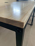 Стіл комп'ютерний прямий Хокі з масиву сосни 90/110x60x75 см, Чорний+сосна світла, 110, фото 5
