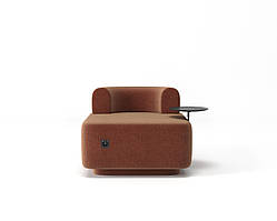 Модульне м'яке крісло Plump зі столиком 80x80x65 см, Теракотовий, Estetica Martin 8, рогожка