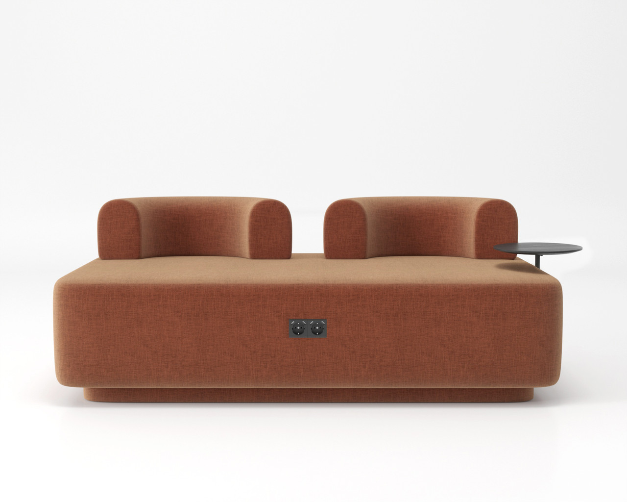 Модульний диван Plump зі столиком у вітальню 160x80x65 см, Теракотовий, Estetica Martin 8, рогожка, фото 1