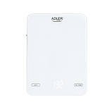 Кухонні ваги Adler AD 3177 white, 10 кг, заряджаються через USB, фото 2