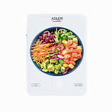 Кухонні ваги Adler AD 3177 white, 10 кг, заряджаються через USB, фото 5