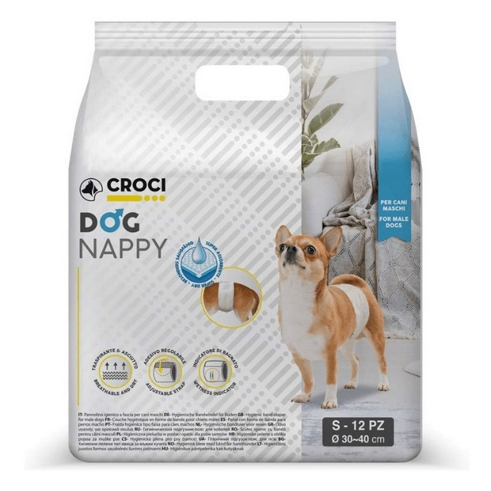 Підгузник-пов'язка для псів Dog Nappy Croci обхват 30-40см, розмір S, 12 шт