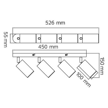 Світильник СПОТ Horoz Electric JOKER-5 4-й GU10 55х526мм білий (015-038-0005-010), фото 2