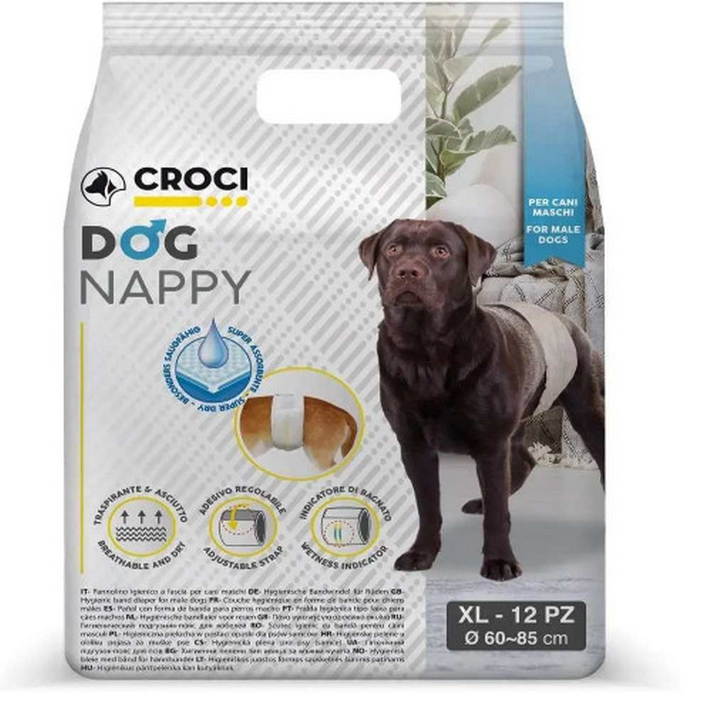 Підгузник-пов'язка для псів Dog Nappy Croci обхват 60-85см, розмір XL, 12 шт