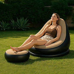 Надувне крісло + пуф GARDLOV з насосом 25365 до 120кг