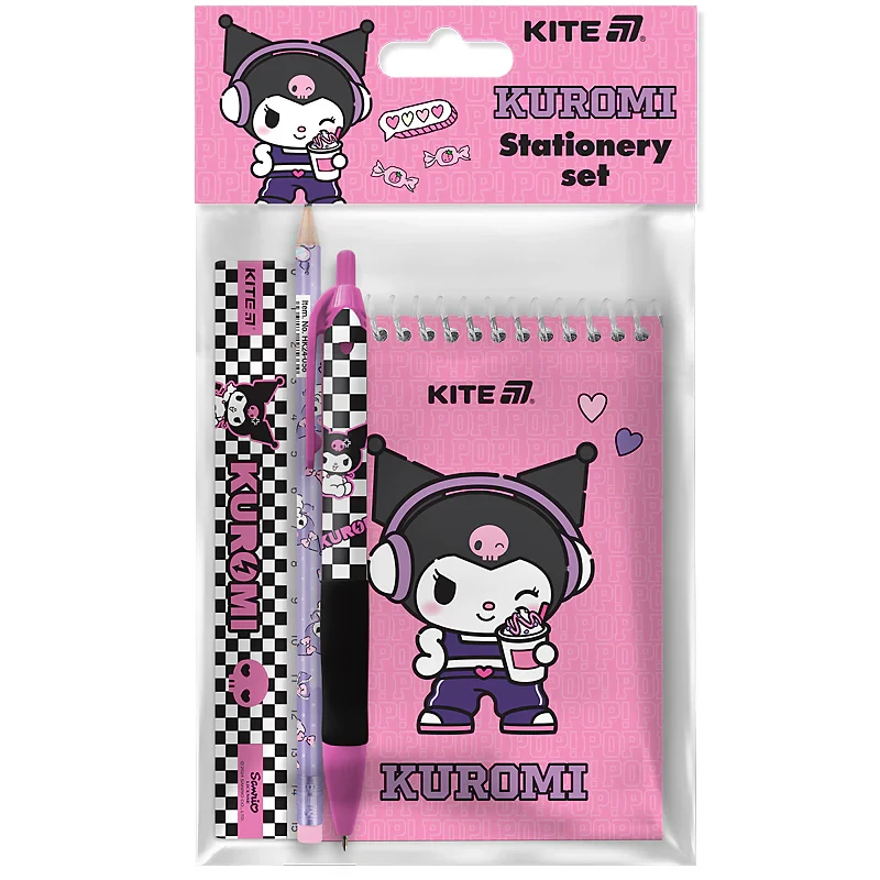 Набір канцтоварів Kite Kuromi HK25-S03, 4 предмети, фото 1