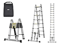 ЛЕСТНИЦА Stanley Драбина алюмінієва телескопічна розкладна на 3.8 м. 2 x 1,9+1,9м Драбина-трансформер + сумка