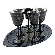 Набір бронзових чарок з підносом (6 шт.) (н-р 6шт/75 мл), фото 3