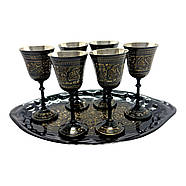Набір бронзових чарок з підносом (6 шт.) (н-р 6шт/75 мл), фото 5