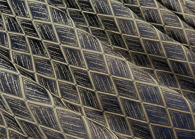 Шторна тканина жакард, колекція "RUBI". Колір темно-синій з бежевим. Код 1759ш