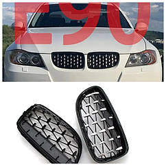 Решітки радіатора Бмв е90 е 90 ніздрі BMW 3 2009-2012 E90 - E91 діамант Решітки (рестайлінг) решітки