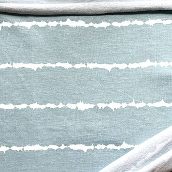 Двонитка трикотаж з начосом преміум класу принт полоска