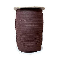 Коса-бейка трикотажна загнута 15 мм темно-коричневий