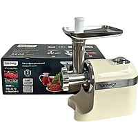 Настільна електром'ясорубка rainberg 3800вт для домашнього приготування м'яса з ковбасною насадкою