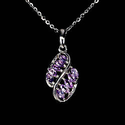 Аметист срібне кольє, 0144ПА