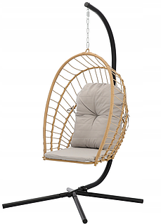 Підвісне крісло-кокон з складаним кошиком Garden Line ERIS Коричневий FAT0923