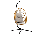 Підвісне крісло-кокон з складаним кошиком Garden Line ERIS Коричневий FAT0923, фото 4