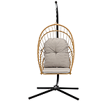 Підвісне крісло-кокон з складаним кошиком Garden Line ERIS Коричневий FAT0923, фото 5