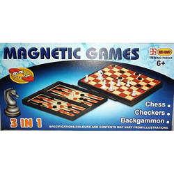 Набір 3 в 1: Шахи, шашки, нарди магнітні