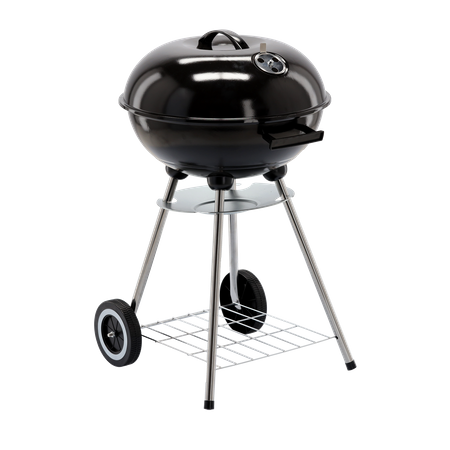 ВУГІЛЬНИЙ ГРИЛЬ BALL З КРИШКОЮ ТА КОЛЕСАМИ 46 x 44 x 71 СМ, фото 1