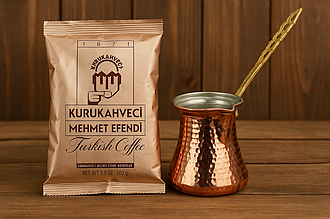 Набір турка мідна та кава Kurukahveci Mehmet Efendi 100 г