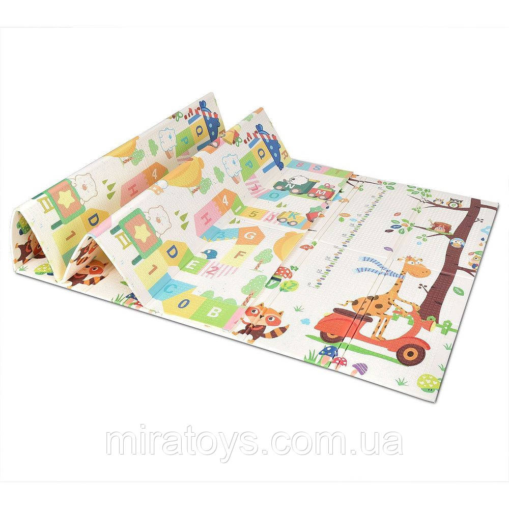 Двосторонній дитячий ігровий килимок El Camino ME 1156-2 зі зростоміром, розмір 1,5 × 1,8 м, товщина 1 см, фото 1