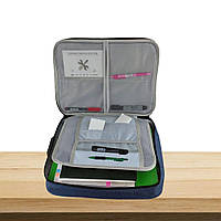 Органайзер для документів 36*27*11 см, з кодовим замком, Синій