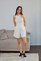 Шорти Dias жіночі трикотажні клеш на резинці S білі