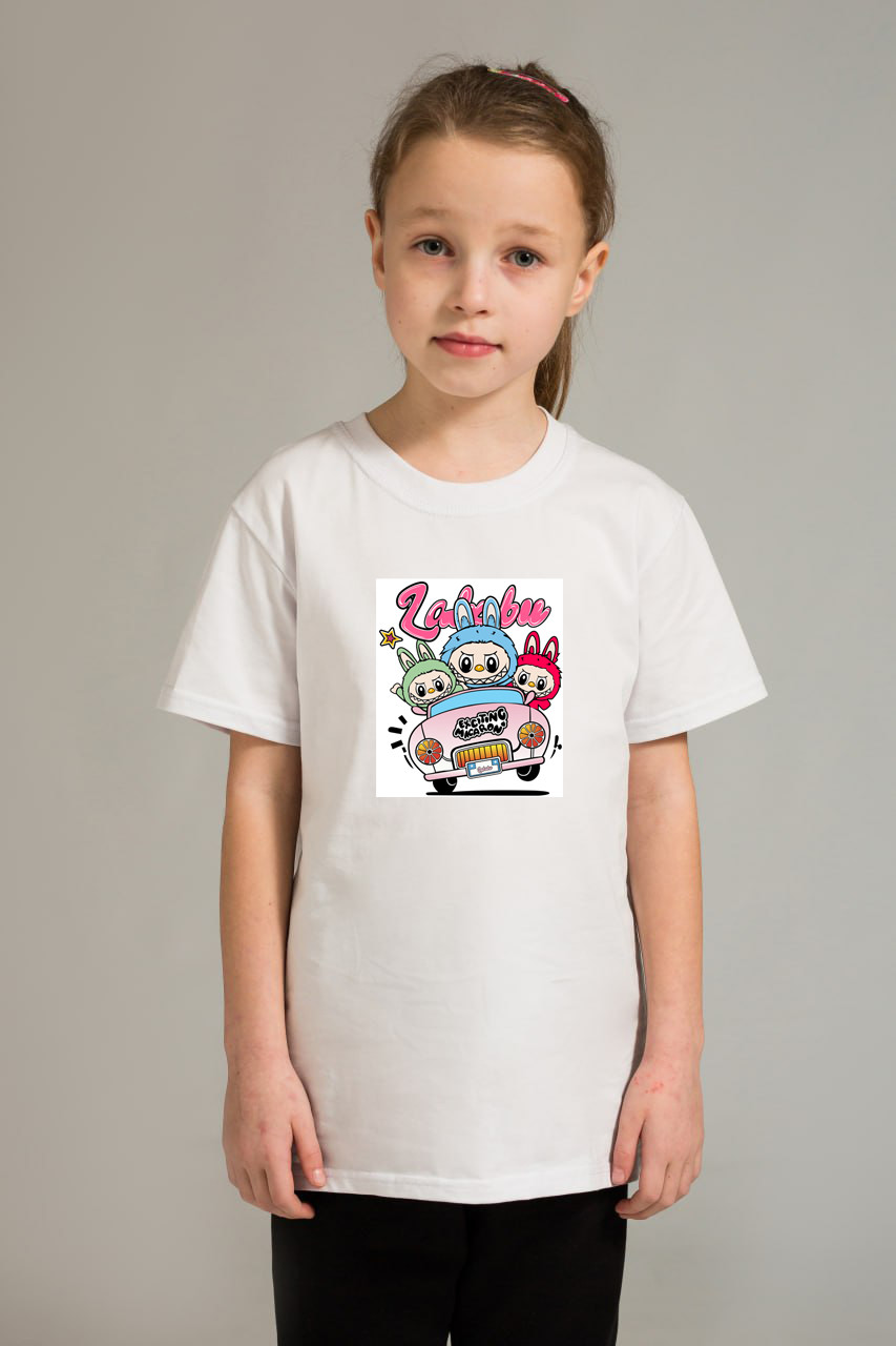 Футболка дитяча Мальта біла Labubu 122 см. Білий, фото 1