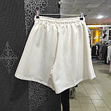 Жіночі трикотажні шорти кльош на резинці розміру L білі, фото 5