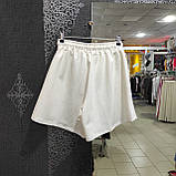 Жіночі трикотажні шорти кльош на резинці розміру L білі, фото 7