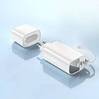 Мережевий зарядний пристрій Hoco J148 з вбудованим Power Bank 5000 mAh PD 20 W + кабель Type-C white, фото 2